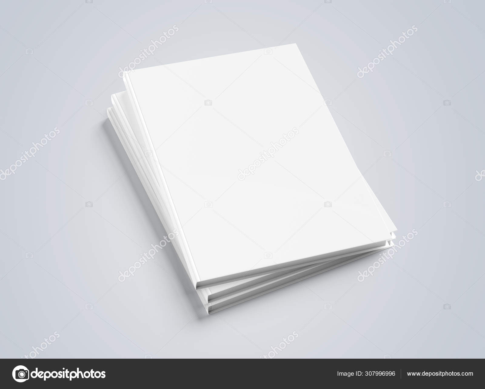 Blank A4 book hardcover pile mockup isolated on grey 3D renderin Stock  Photo by ©sdecoret 307996996